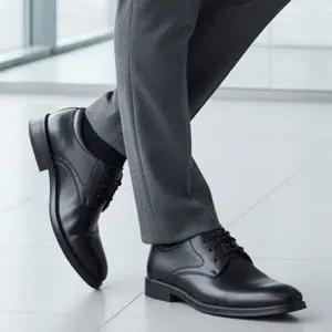 [하프클럽/]남성 블랙 더비슈즈 심플 클래식 정장 구두 비즈니스화