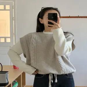 오트그레이 스트링 케이블 니트 조끼 (one color)