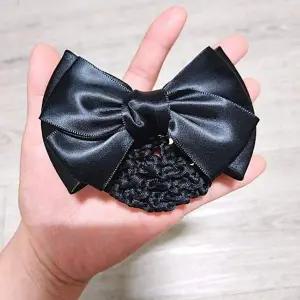 헤어핀 리본 머리핀 머리망 리본핀 블랙 무지 정장 긴