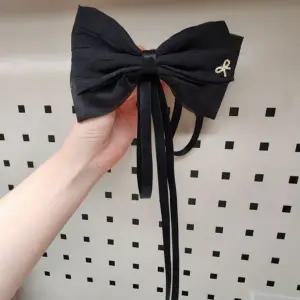 여신느낌 리본 럭셔리 블랙 헤어핀 여신 나비 파티 리