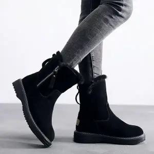 [하프클럽/]접는부츠 여성 방한 기모 털신발 퍼 접는 지퍼 겨울 앵클 부츠