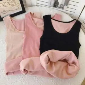 따뜻한 방한 골지 스타일 기모 나시 발열 겨울 런닝 여 나시 기모 메리야스 런닝 여자 여성