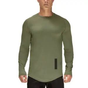 [하프클럽/]신축성 남성 긴팔 티셔츠 운동용 라운드넥 티셔츠