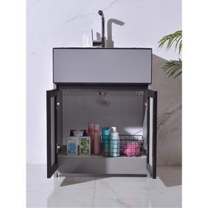 소형 싱크대 사무실 주방 개수대 탕비실 간이 싱글 슬롯 55x40 회색 하부장