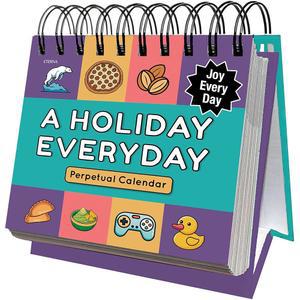 매일이 휴일 달력 일 년 중 매일의 모든 우스꽝스럽고 우스꽝스러운 휴일이 있는 영구 데스크톱 달력, 365개의 유머러스하고 이상한 휴일, 페이지에 일러스트가