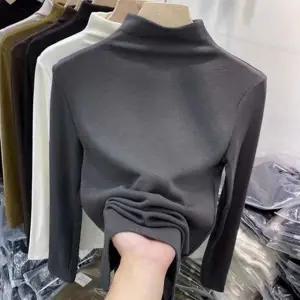 벨벳 긴팔 하프넥 반목티 터틀넥 겨울 이너티 반폴라