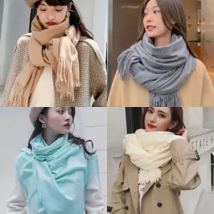 2500 컬러 숄 캐시미어머플러 겨울 여성 퍼 목도리 넥워머 스카프