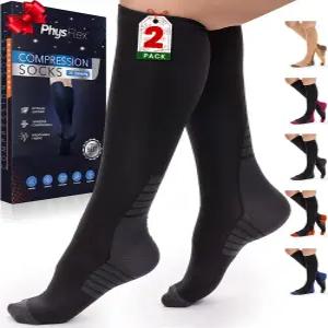 여행 간호사 임신 정강이 부목 스포츠 및 일상복을 위한 여성 남성용 압박 양말(20-30mmHg) 지원