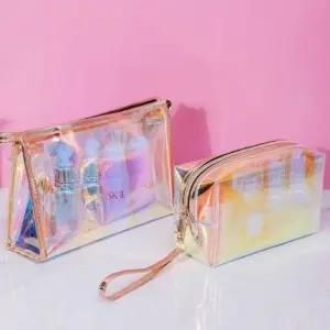 여행용 파우치 반달 화장품 소품 홀로그램 소중대 여행 정리 (WFKCQJ9)
