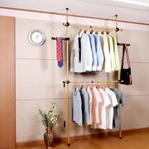 2단구조 우드디자인 우드고정식행거 고정식2단행거 고정식행거