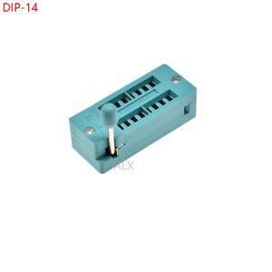2PCS 녹색 DIP14 ZIF ZIP IC 소켓 14 P 칩  어댑터 핀 dip-14 14PIN 2.54MM 피치 214-3455 PCB 용 커넥터