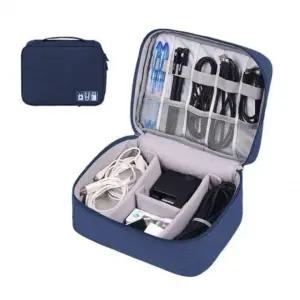 여행용 파우치 메이크업 방수 사각 대 화장품 가방 멀티 천 백 네이비 (WFKE4OS)