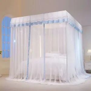 블루 침대 모기장 해충 커튼형 제입 캐노피침대방충망