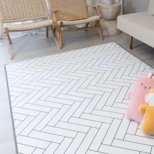 [쿠셔니] 논슬립 헤링본 PE 거실매트