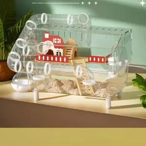 골든 햄스터 둥지 집 케이지 놀이터 대형 투명 하우스