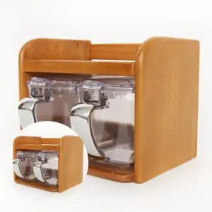 식당양념통 2P 트렌드 1단 양념통정리 원목양념통 신상품