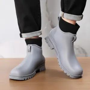 [옷자락]남자 겨울 방한 미끄럼방지 캐주얼 발목 레인부츠