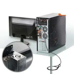 넷메이트 컴퓨터 와이어 잠금 시건 장치 1.5m자물쇠 도난방지 도지잠금 잠금홀더