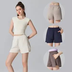 (청복유한)뉴캐주얼속건경량반바지 필라테스 헬스레깅스 요가하의 피트니스 트레이닝 헬스 팬츠 핫팬츠 요