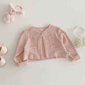 리본핑크 여아동 긴팔 크롭가디건 205719유아 아가디건 아기