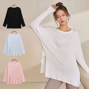 SIS-804 필라폴웨어 절개 긴팔티요가복상의 운동 셔츠 필라테스 웨어