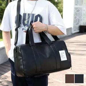 남여공용 인조가죽 가볍고 모던한 대용량 크로스백헬스가방 장가방 더블백 여행 여자운동 용백 미니보스턴