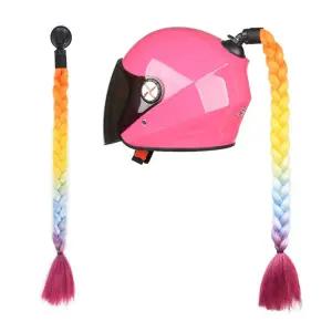 삼에스 오토바이 헬멧 장식 드레드락 B37-002레인보우 스티커 악마뿔 악마 용품 소품