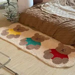 곰돌이 러그 인테리어 먼지없는 침실 카페트 없는 거실 부드러운 귀여운
