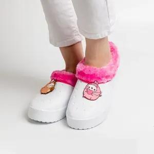 에이블 동물 몰랑이 겨울 실내화어린이 초등 흰실 학생 키즈 학교 PVC 슬리퍼 털실 퍼실