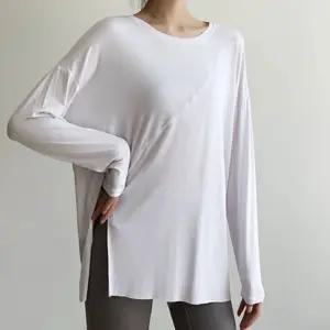 필라테스 요가 상위 필라폴 긴팔티 절개데일리 액브웨어 촤르르 헬스 스포츠