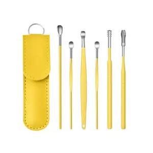 OH OH-M 로에보 프리미엄 6종 귀이개 세트키트 파기 파개 청소기 가죽 선물용 정리도구 고리형 간편 청소용