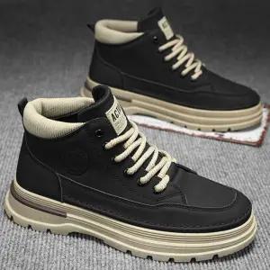 심플 캐주얼 디자인 남성 키높이 하이탑 워커부츠 남자첼시 높이 방한화 안전화 바이크 앵글 구두 전술화