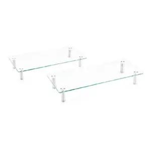 루덱)베이직 모니터 받침대(M 투명 PLC-005D)컴퓨터 선반 용대 PC