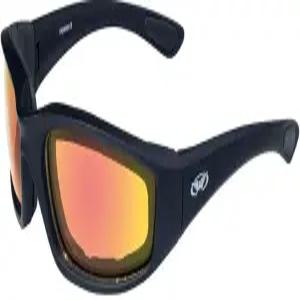 글로벌 비전 킥백 자동 다크닝 포토크로믹 클리어 투 레드 미러 전이 렌즈 폼 패딩 오토바이 라이딩 안경