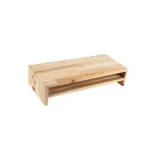 넷메이트 모니터 받침대 원목 거치대 선반 2단 컴퓨터 스탠드 다이 대형 PC