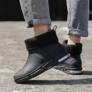 남성 편한 여름 겨울 기모 무지 심플 데일리 레인부츠남자장화 따뜻한 오피스룩 20대코디 30대 쿠션