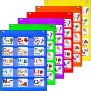 린시아 6개 교실 자기 포켓 차트 사각형 교사용 소형 미니 정리기 홈스쿨 일정 활동을 위한 학교 자료