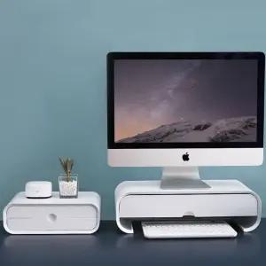 키밍 모니터 서랍형 받침대 사무실 데스크 보드수납높이형 보드 접이식 각도조절 와이드 듀얼 모니트 수납