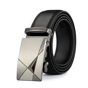 남성 신사용 자동 버클 소가죽 벨트정장 캐주얼 펀칭 허리띠 밴드