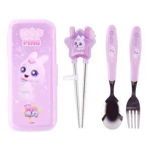 슈팅스타 캐치티니핑 무소음 젓가락 풀세트-깡총핑수저케이스 멀티 캐릭터식기 이유용품 아동 유아
