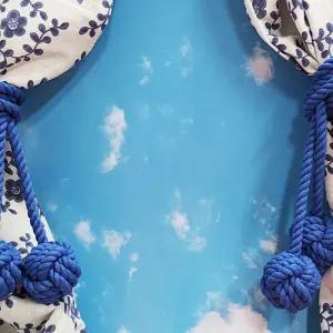 포인트커튼타이백 컬러 더블 로프 스트랩 정리 홀더 커텐 커튼끈 타이백 커텐끈 장식