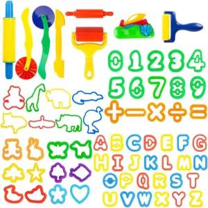 용 69Pcs 액세서리 롤러 및 커터용 페콥콕 레터 몰드 도구 세트 다양한 플라스틱 동물 창의적인 절단을