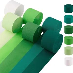 오운 나나 그린 스트리머 2.2인치 x 123피트 롤 크레페 페이퍼 6개 숲 테마 생일 베이비 샤워 바첼로레트