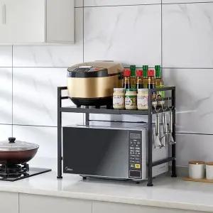 전자렌지 선반 2단 수납 지대 다이 밭솥 오븐 렉 거치대 수납장 보관 넓이조절레인지 레인지다이 주방장 정