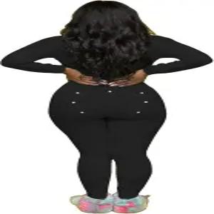 수에어 여성 엉덩이 플랩 바디콘 점프수트 원피스 파자마 긴팔 브이넥 롬퍼 슬립웨어