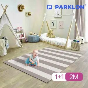 1+1 스트라이프 브라운 놀이방매트 200x140x1.0cm