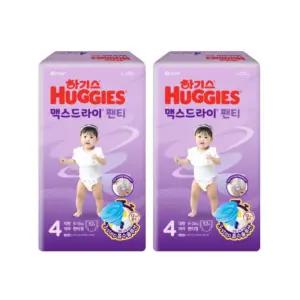 하기스 기저귀 맥스드라이 여아 팬티형 4단계 52pX2팩 BNS