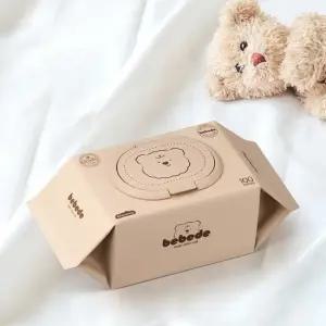 베베드 물티슈 아기곰 캡형 100매X10팩 대용량 엠보싱 저자극 아기물티슈