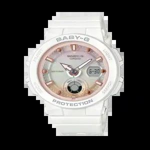 [지샥(BABY-G)] 베이비 지 BGA-250-7A2DR 비치 트래블러시리즈 캐주얼시계 화이트 핑크 포인트