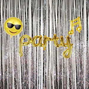 은박 수술 파티 커튼 (블랙)